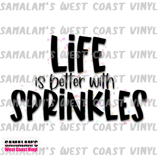Life is Better with Sprinkles - Black - Clear Cast Decal