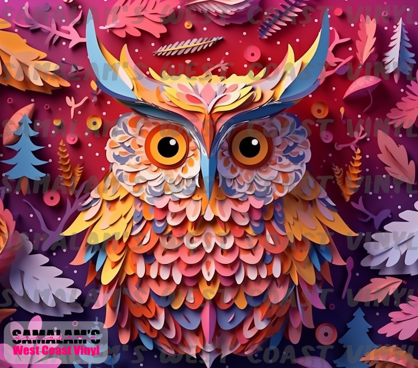 Owl 3D - 12 - Tumbler Wrap