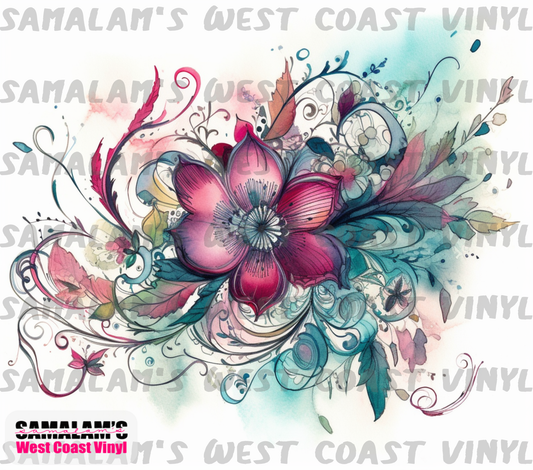 Watercolour Flowers - 10 - Tumbler Wrap