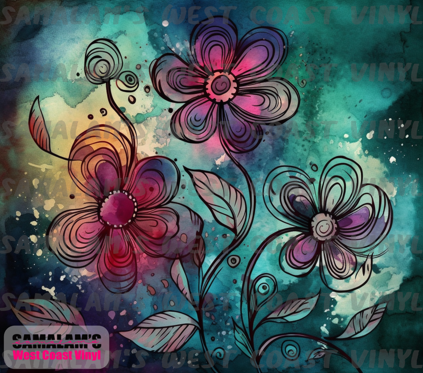 Watercolour Flowers - 11 - Tumbler Wrap