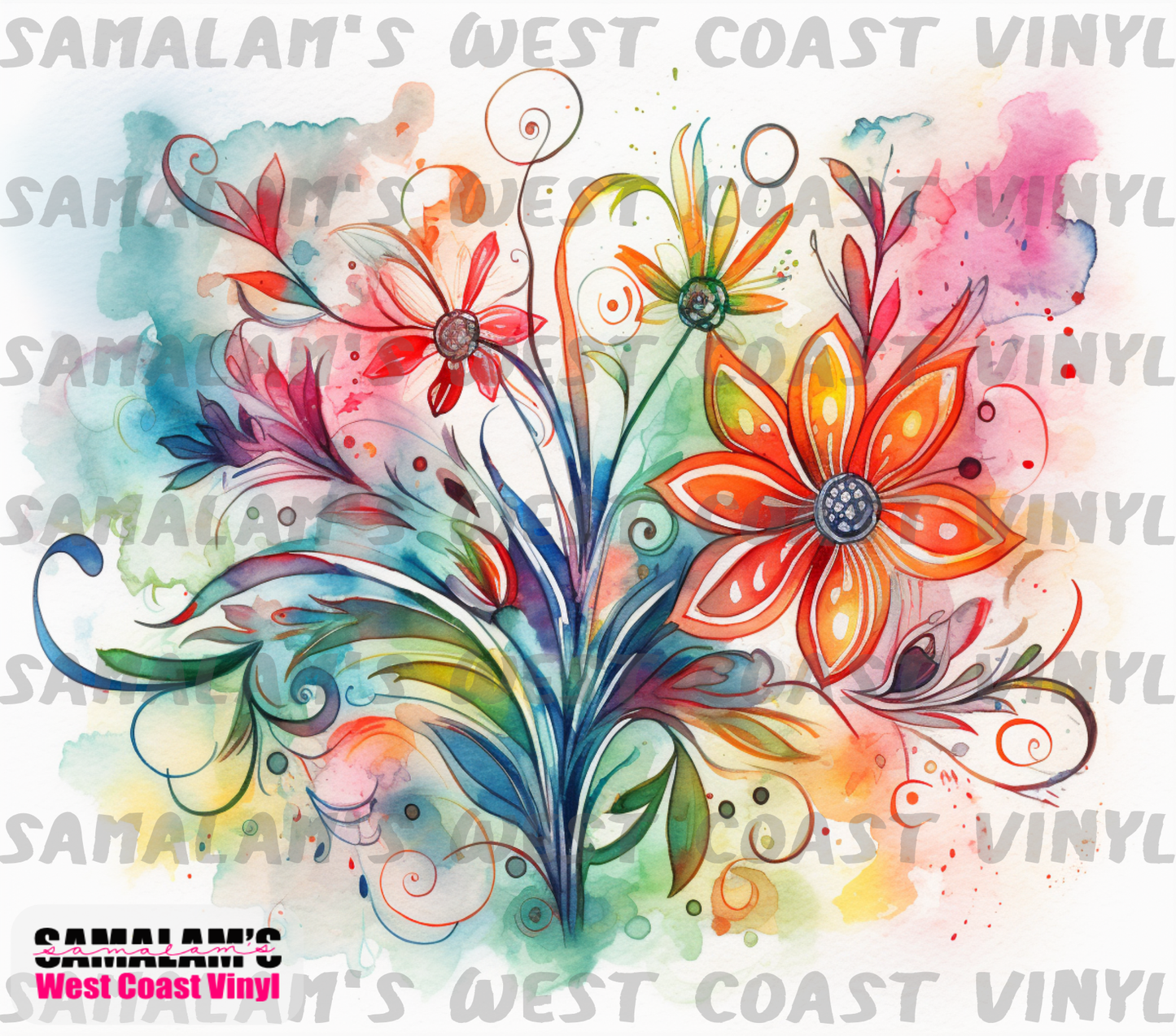 Watercolour Flowers - 16 - Tumbler Wrap