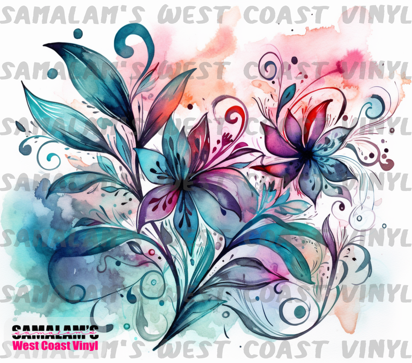 Watercolour Flowers - 9 - Tumbler Wrap