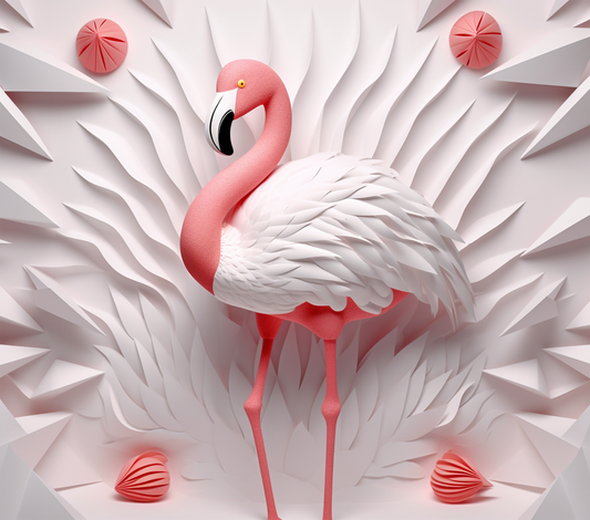 Flamingo - 3D - 3 - Tumbler Wrap