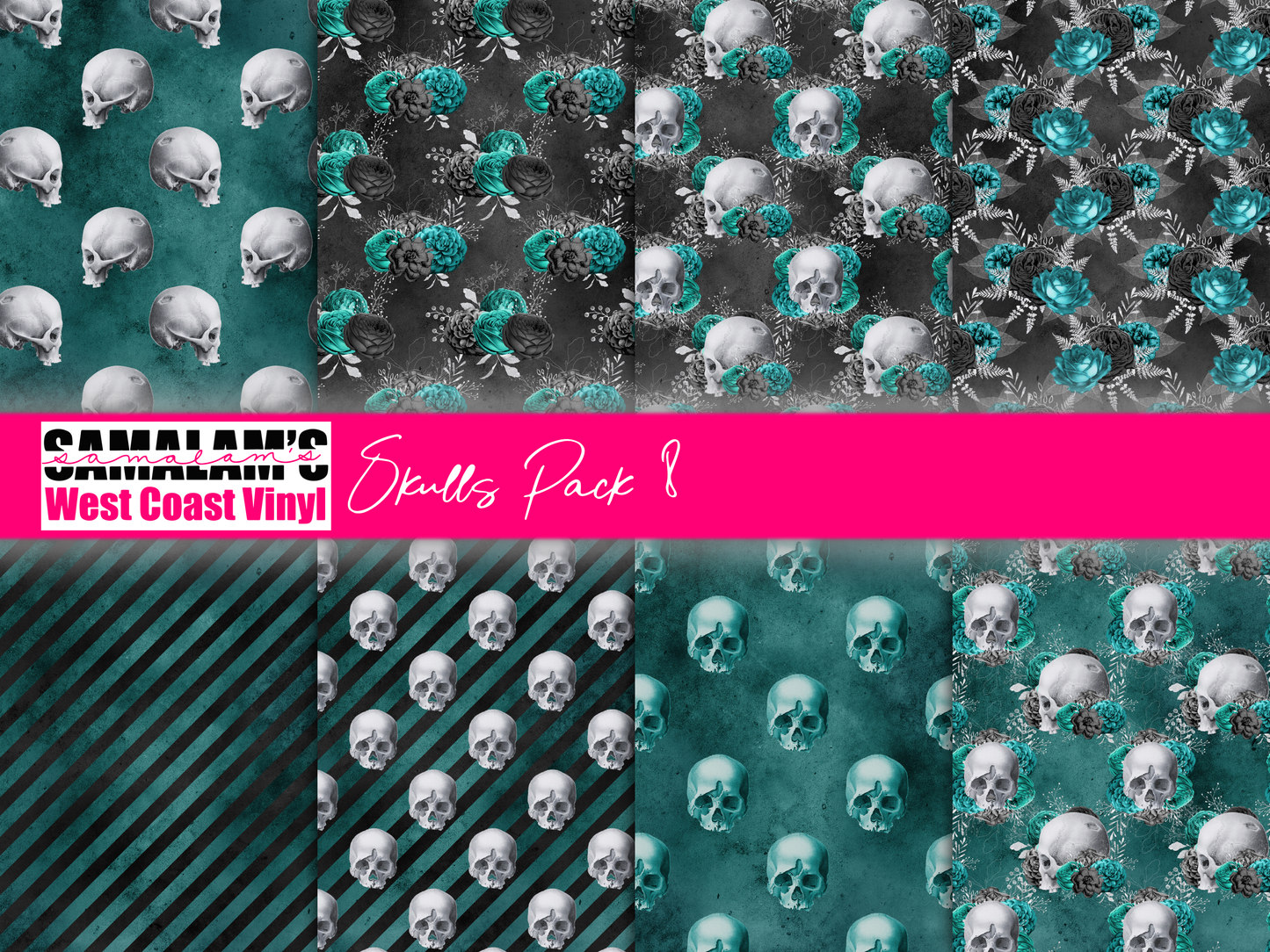 Skulls - Pack 8 (Seamless)