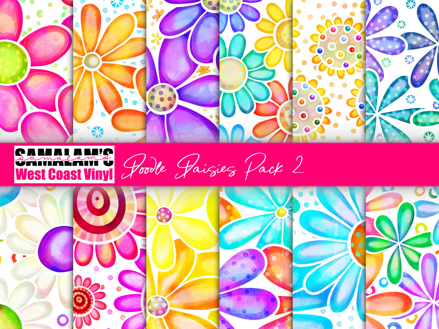Doodle Daisies - Pack 2 (Not Seamless)