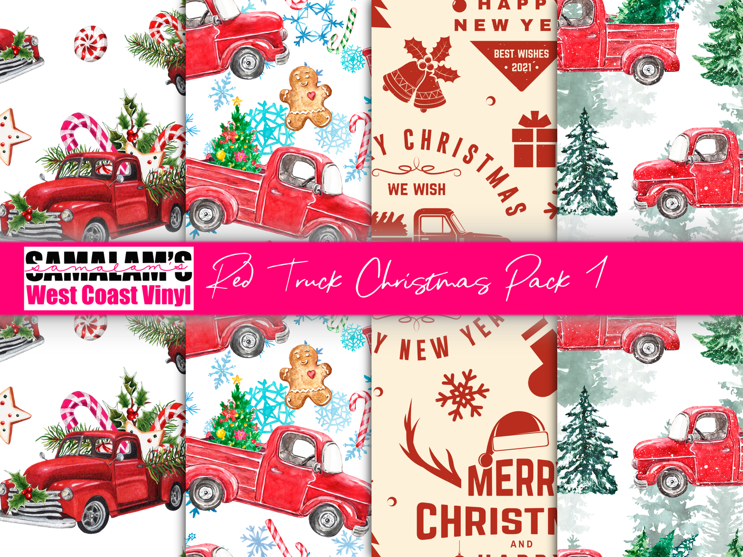 Red Truck Christmas - Pack 1 (Seamless)