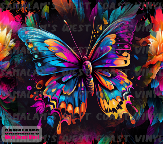 Neon Butterfly - Tumbler Wrap