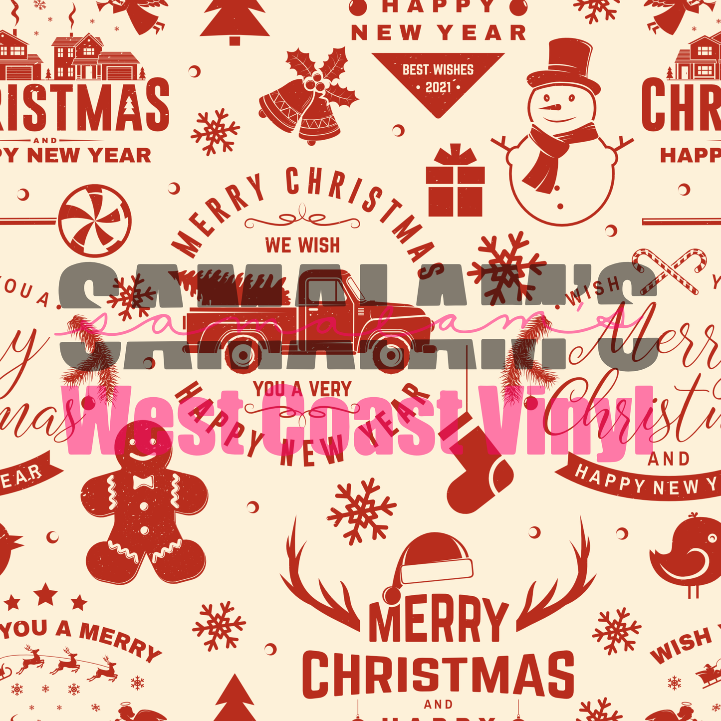 Red Truck Christmas - Pack 1 (Seamless)