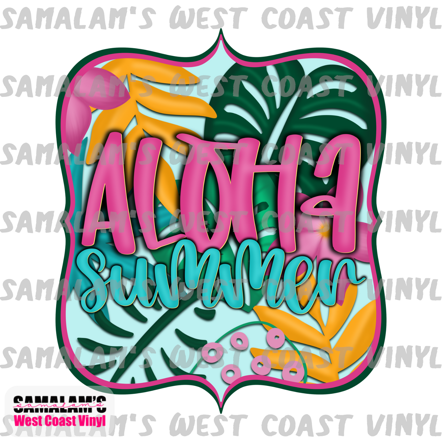 Aloha Summer - Clear Cast Decal