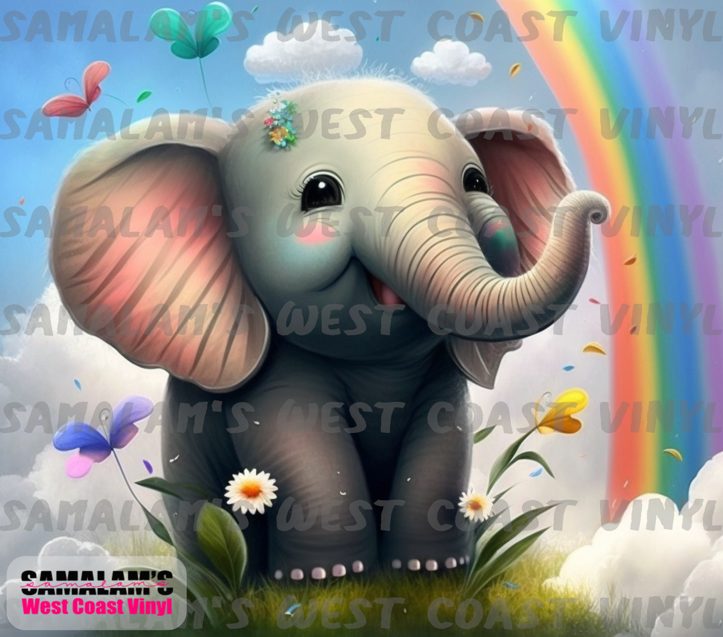 Baby Elephant Rainbow - Tumbler Wrap