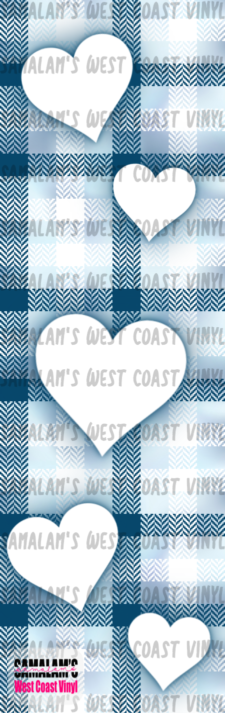 Blue Plaid with Hearts - Pen Wrap