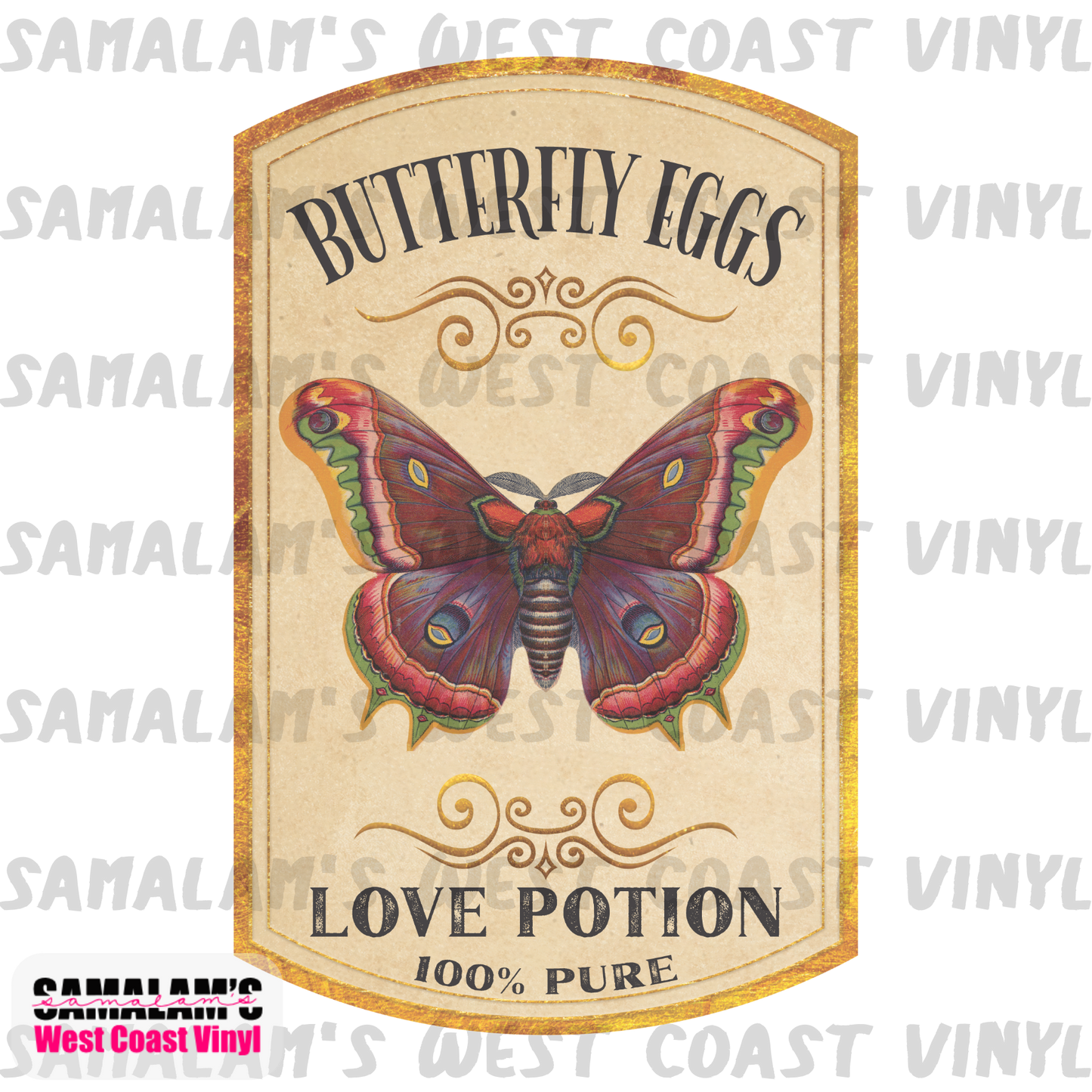 Apothecary Witch Labels - Butterfly Eggs - Clear Cast Decal