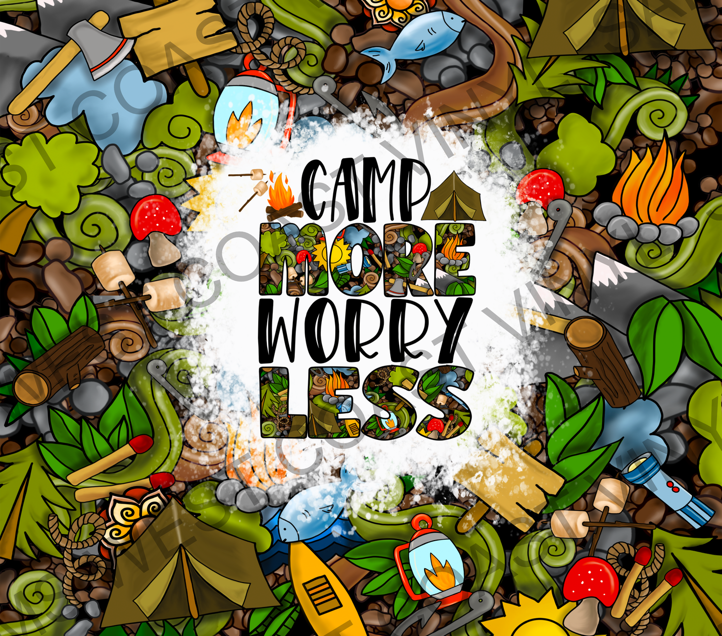 Camp More Worry Less - Tumbler Wrap