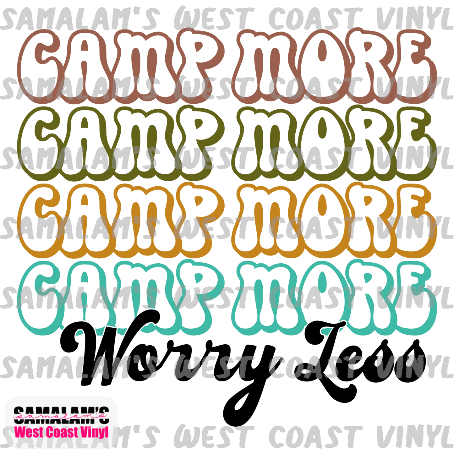 Camp More Worry Less - Clear Cast Decal