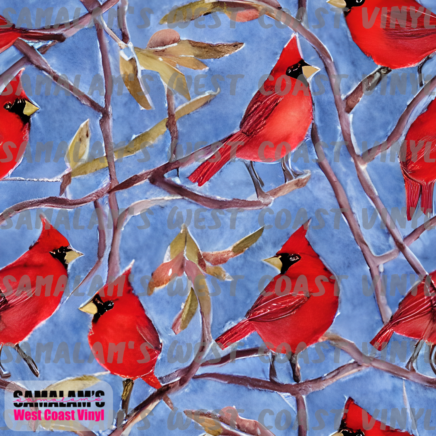 Cardinals Watercolour (Seamless)