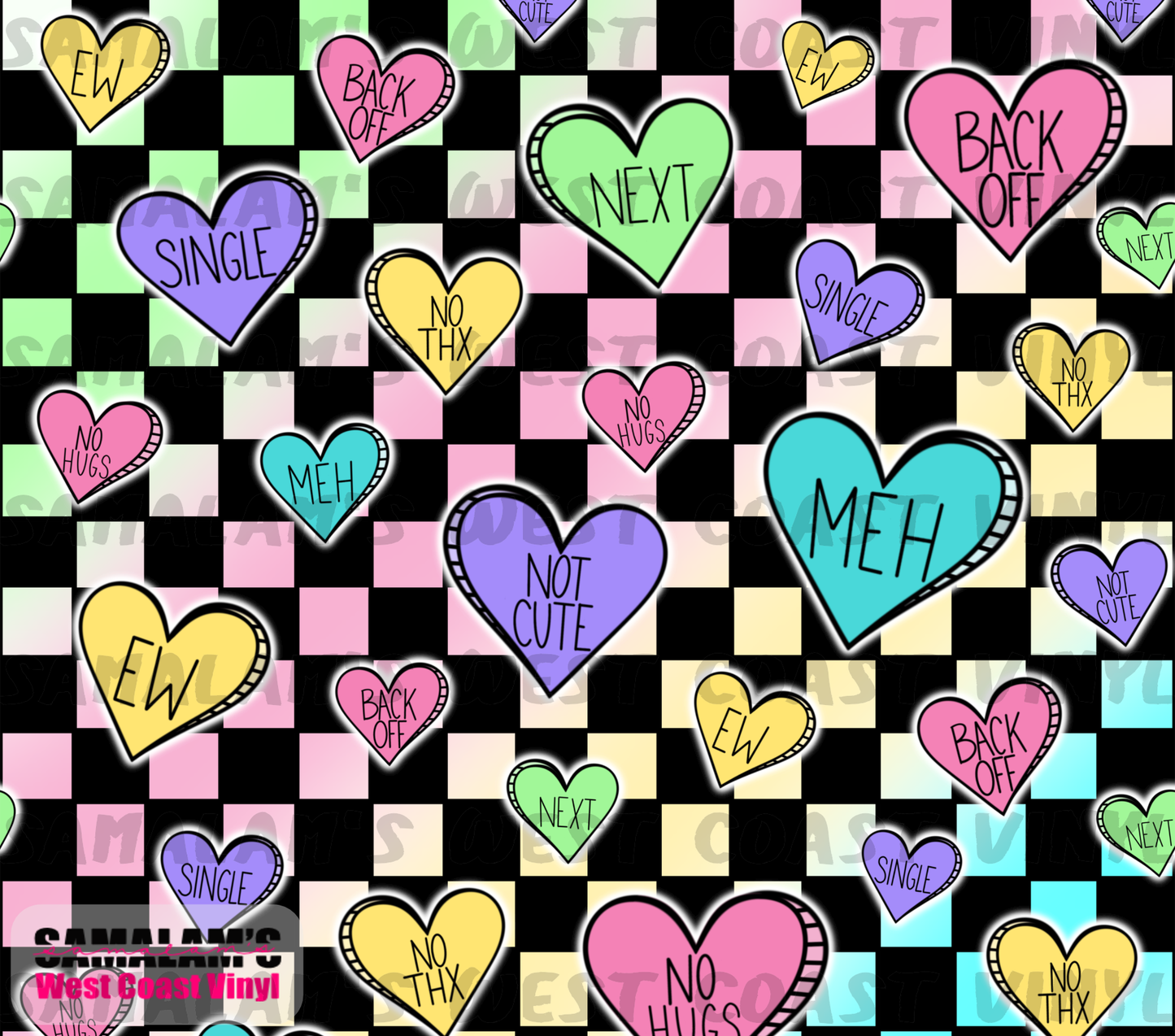 Checkered Anti-Valentines Day - Tumbler Wrap