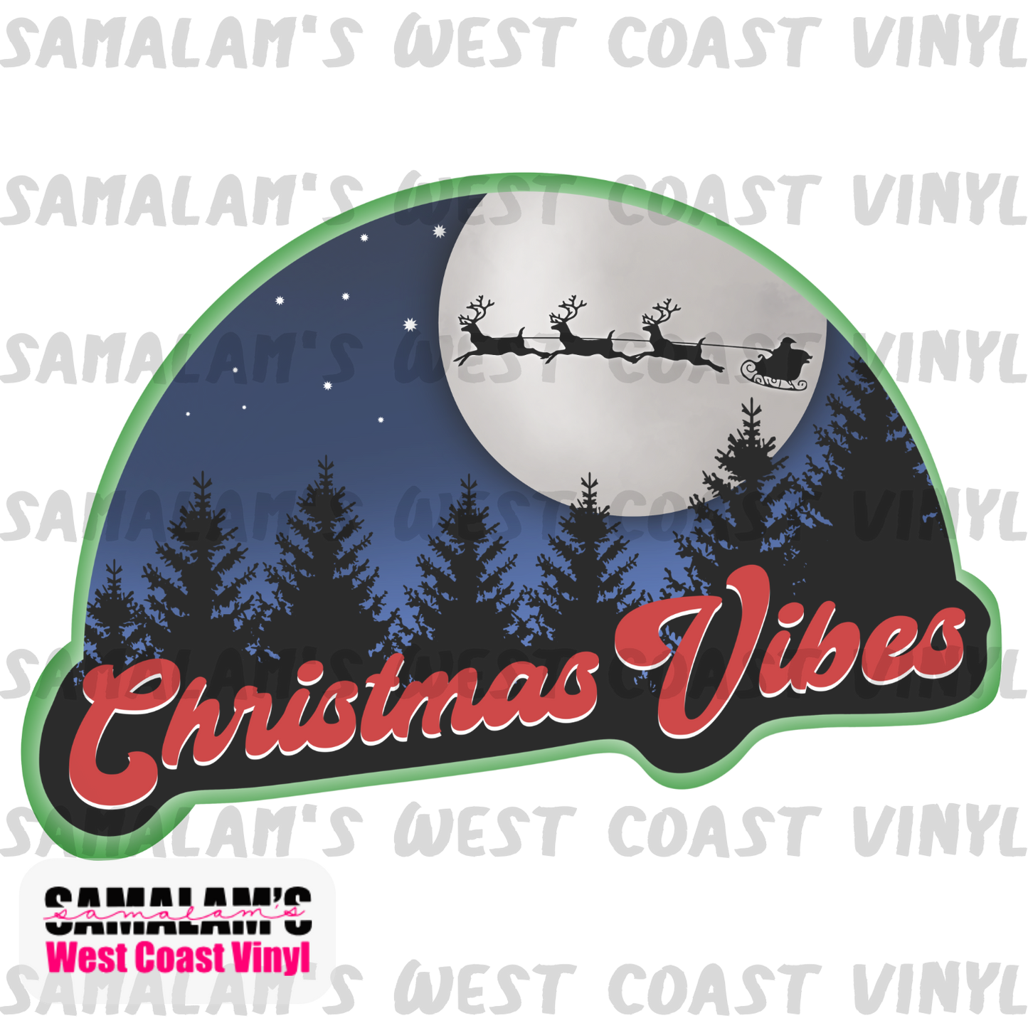 Christmas Vibes - Clear Cast Decal