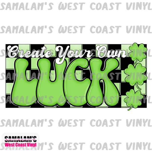 Create Your Own Luck - Checkered - Clear Cast Decal