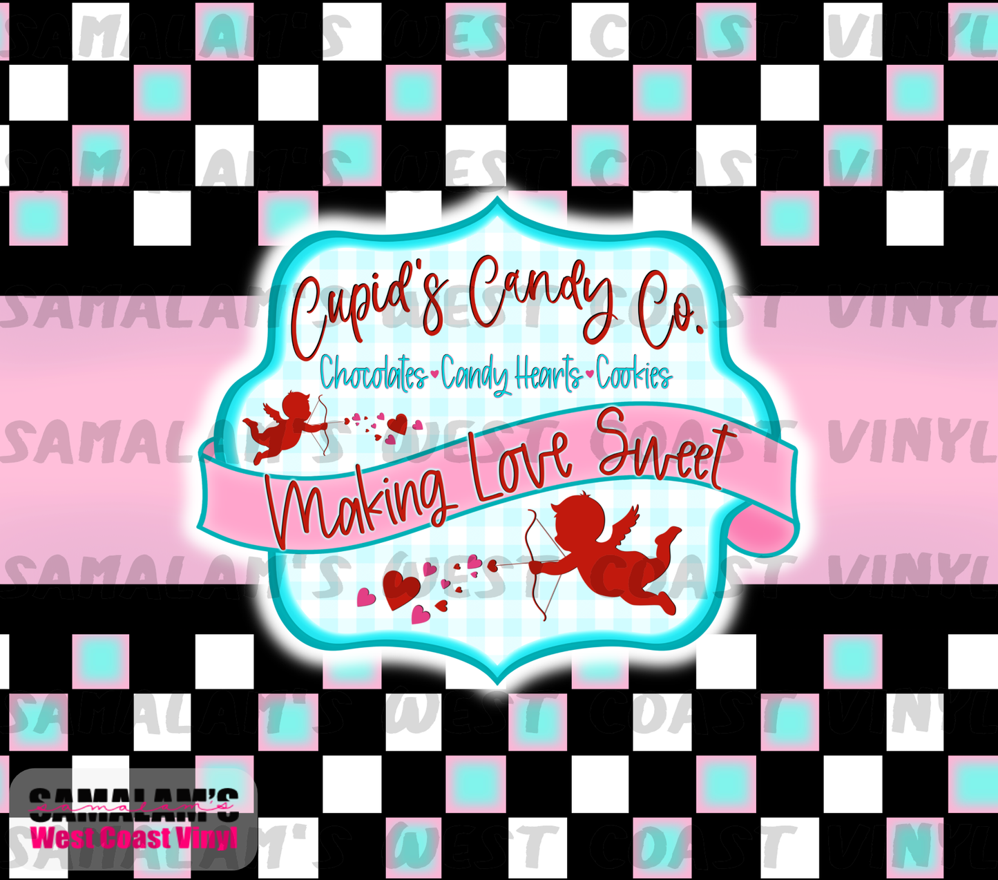 Cupid Candy Co - Checkered - Tumbler Wrap