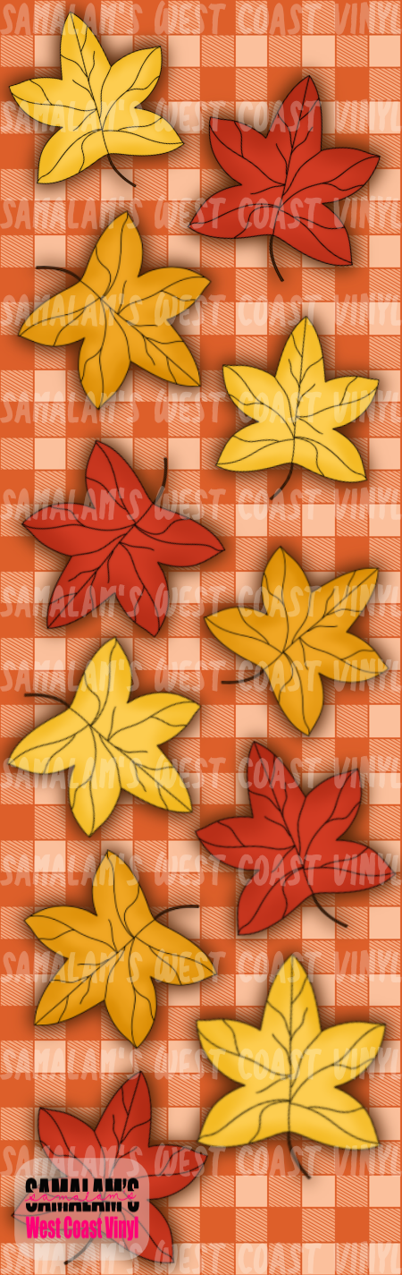 Fall Leaves - Orange Plaid - Pen Wrap