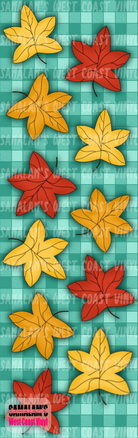 Fall Leaves - Teal Plaid - Pen Wrap