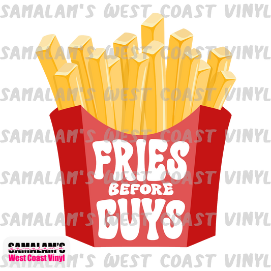 Fries Before Guys - Clear Cast Decal