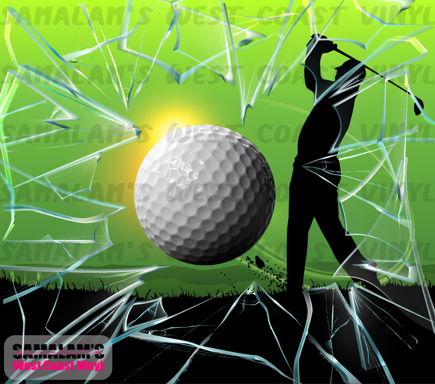 Golf - Shattered Glass - Tumbler Wrap