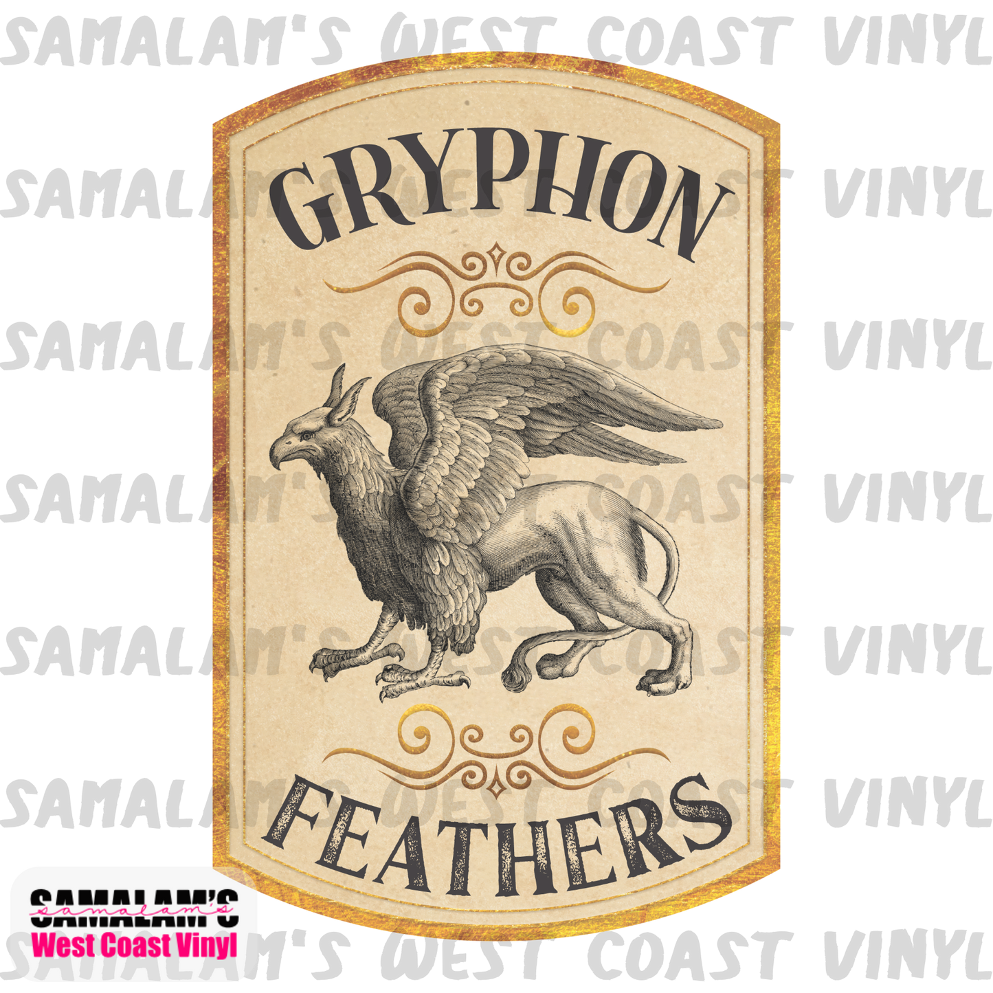 Apothecary Witch Labels - Gryphon Feathers - Clear Cast Decal