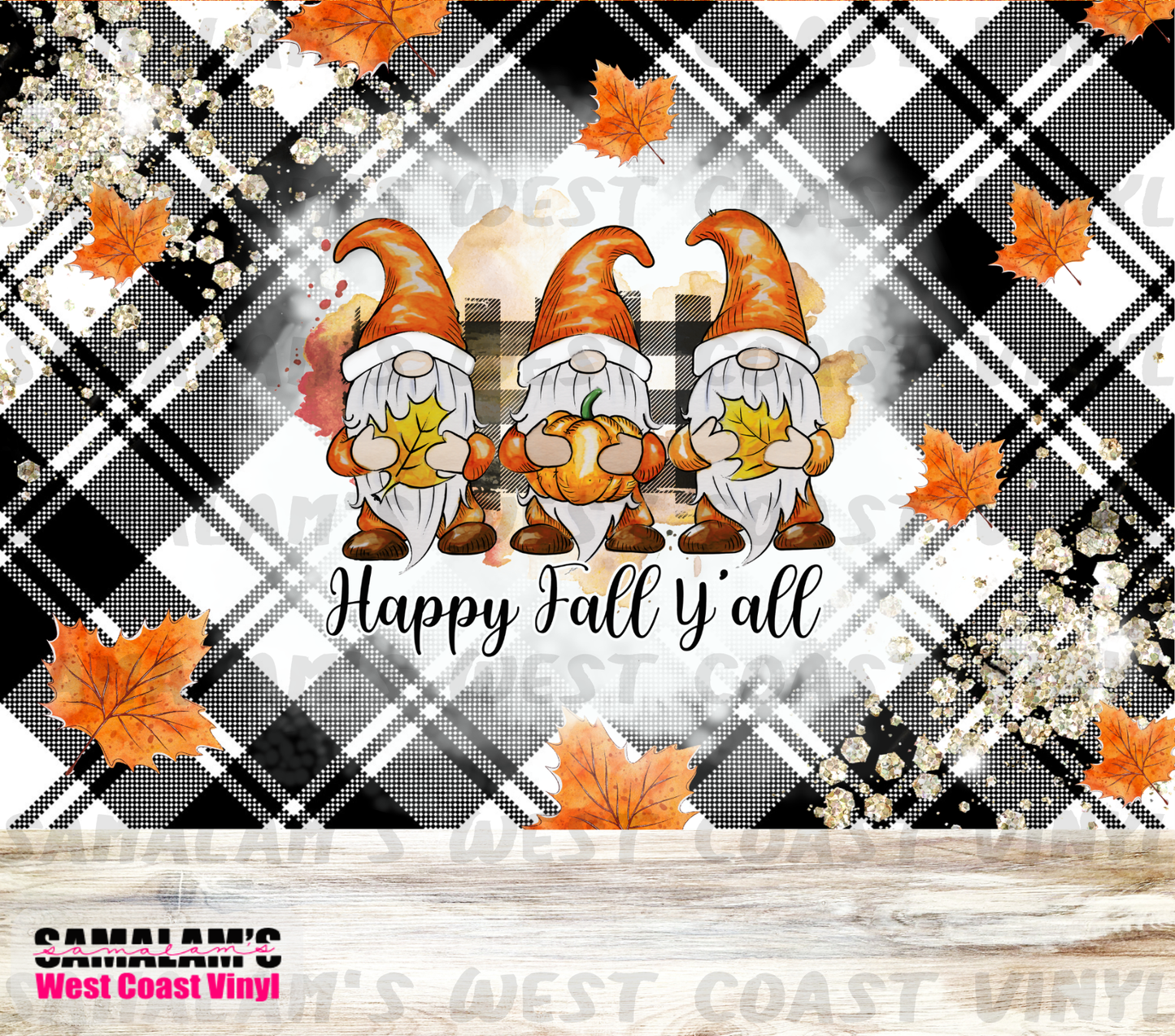 Happy Fall Y'all Gnomes - Tumbler Wrap