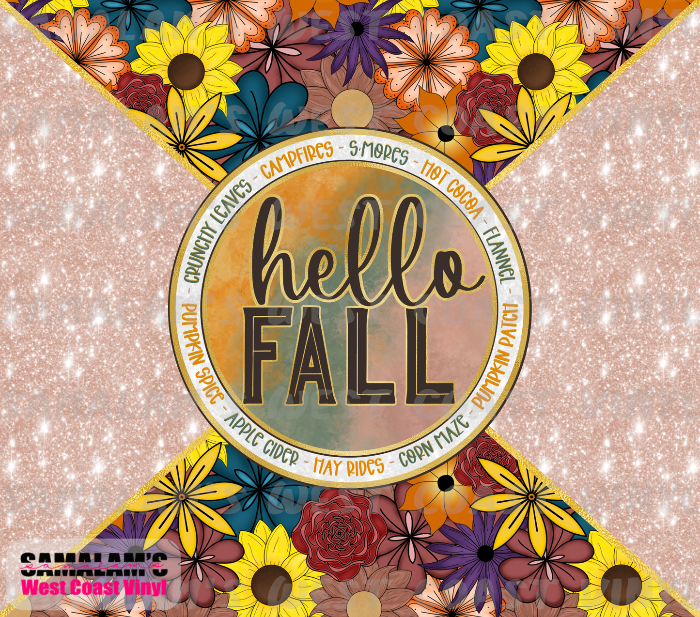 Hello Fall Floral - Tumbler Wrap