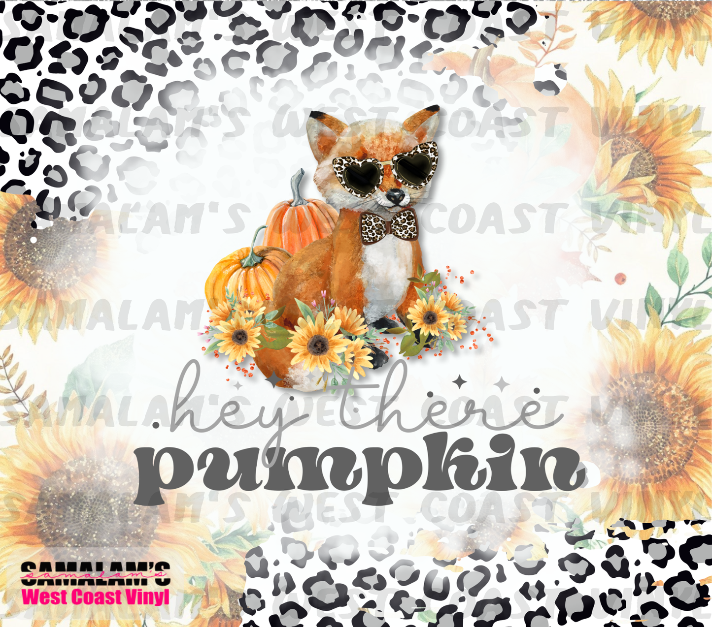 Hey There Pumpkin Fox - Tumbler Wrap