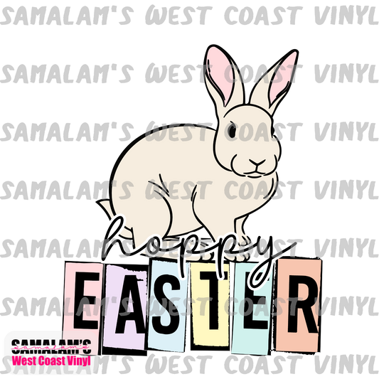 Hoppy Easter (Colour) - Clear Cast Decal