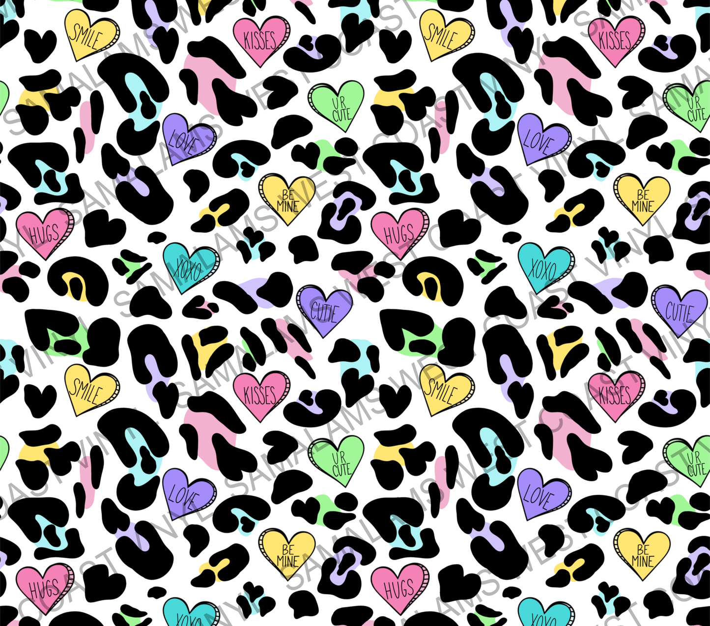 Leopard Valentines Day Hearts- Tumbler Wrap