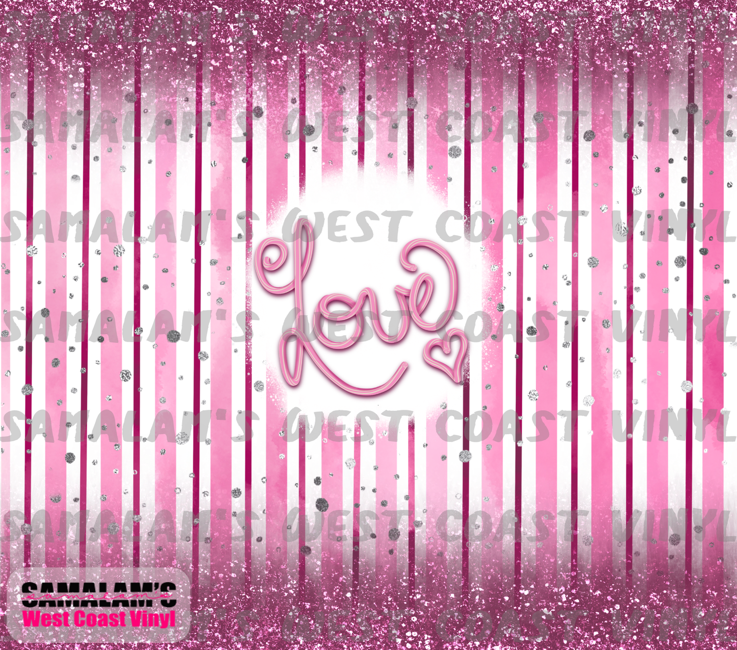 Love - Pink Stripes - Tumbler Wrap