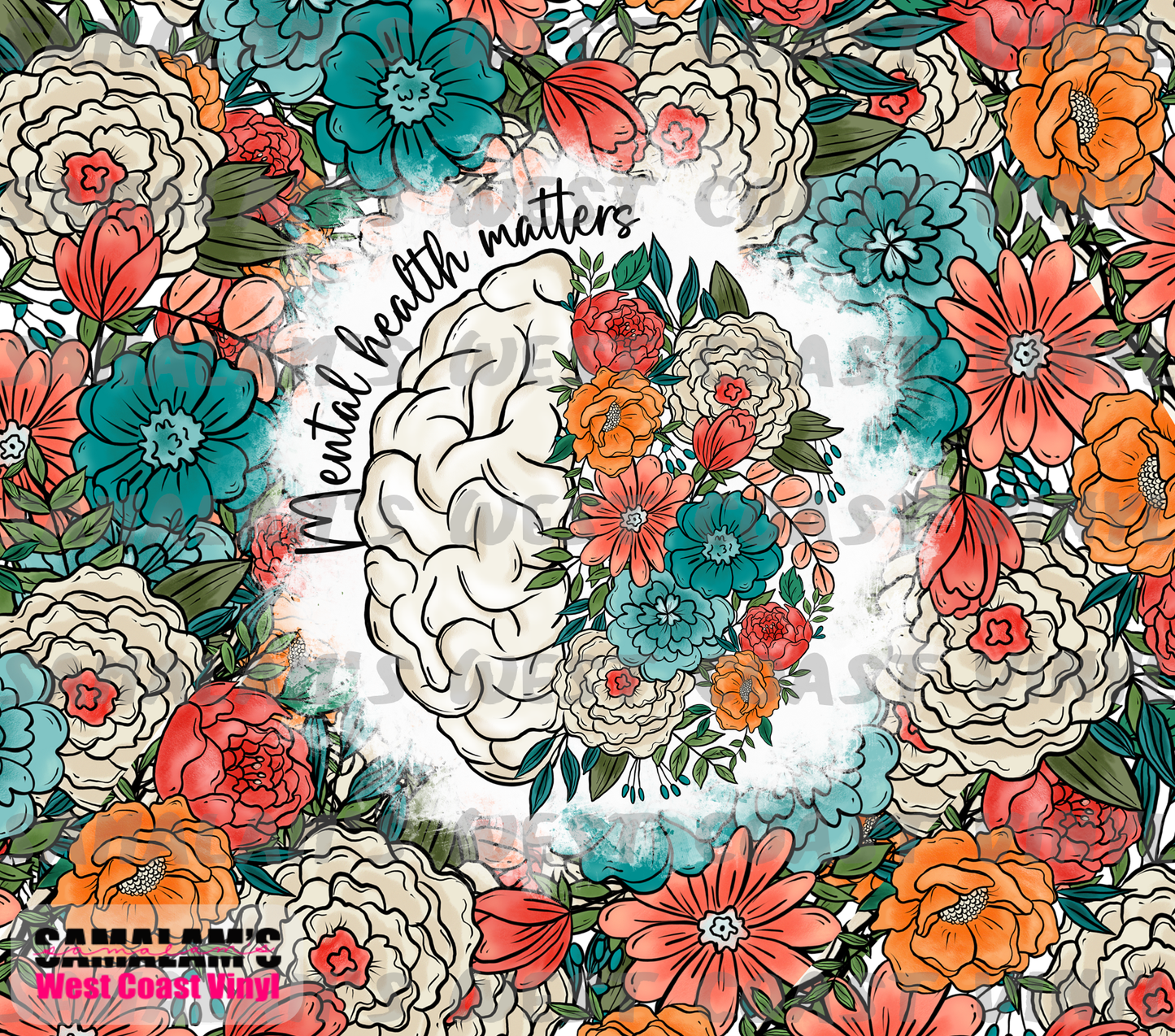 Mental Health Matters - Floral - Tumbler Wrap
