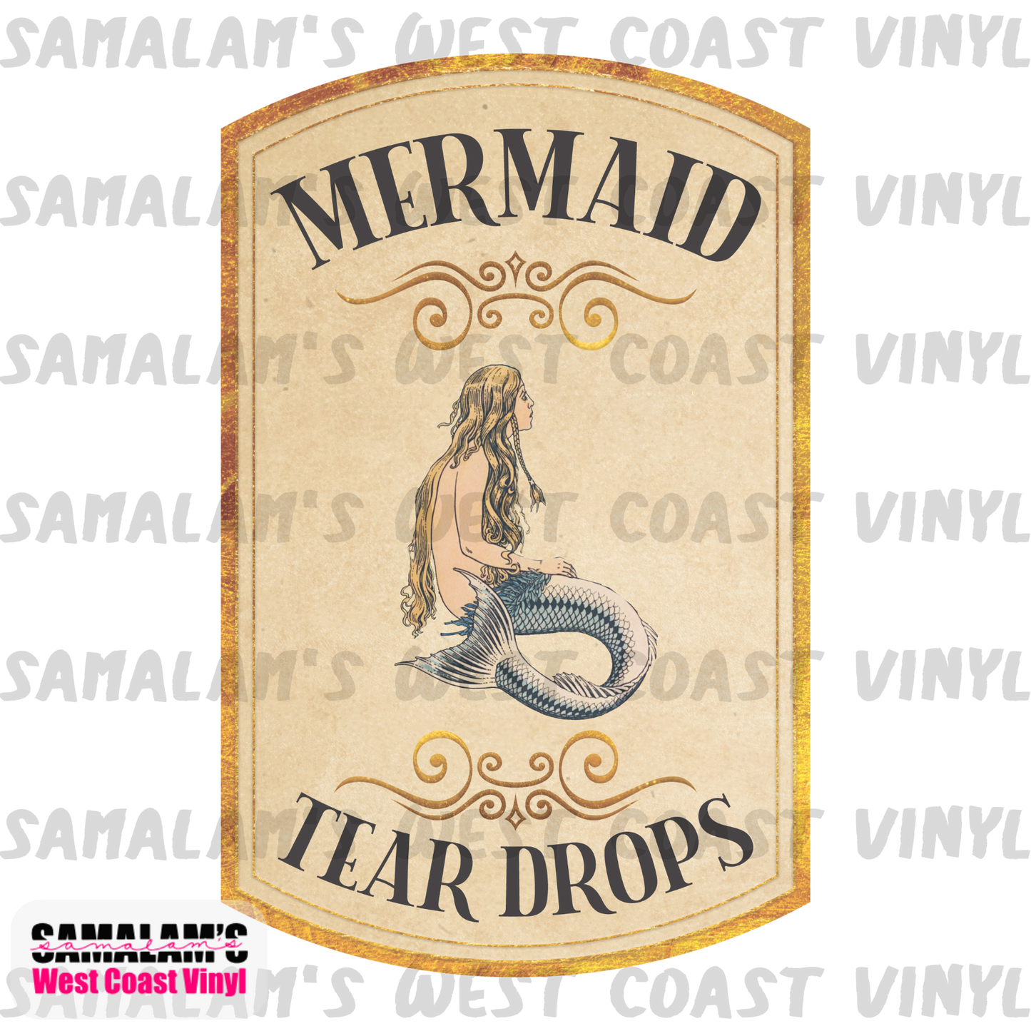 Apothecary Witch Labels - Mermaid Tear Drops - Clear Cast Decal