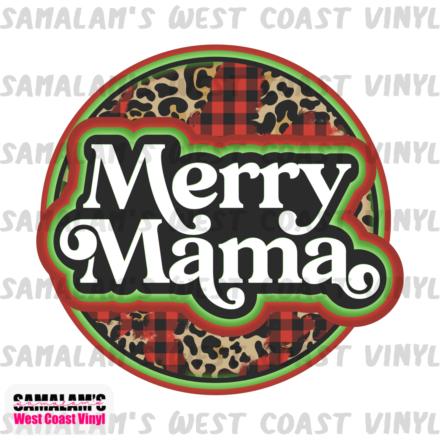 Merry Mama Circle - Clear Cast Decal