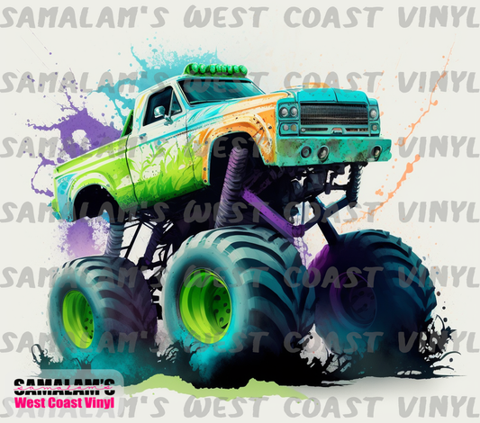 Monster Truck - Watercolour - Tumbler Wrap