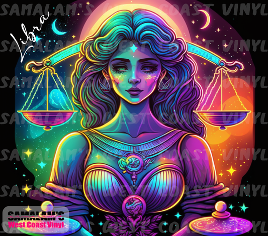 Neon Astrology - Libra 1 - Tumbler Wrap