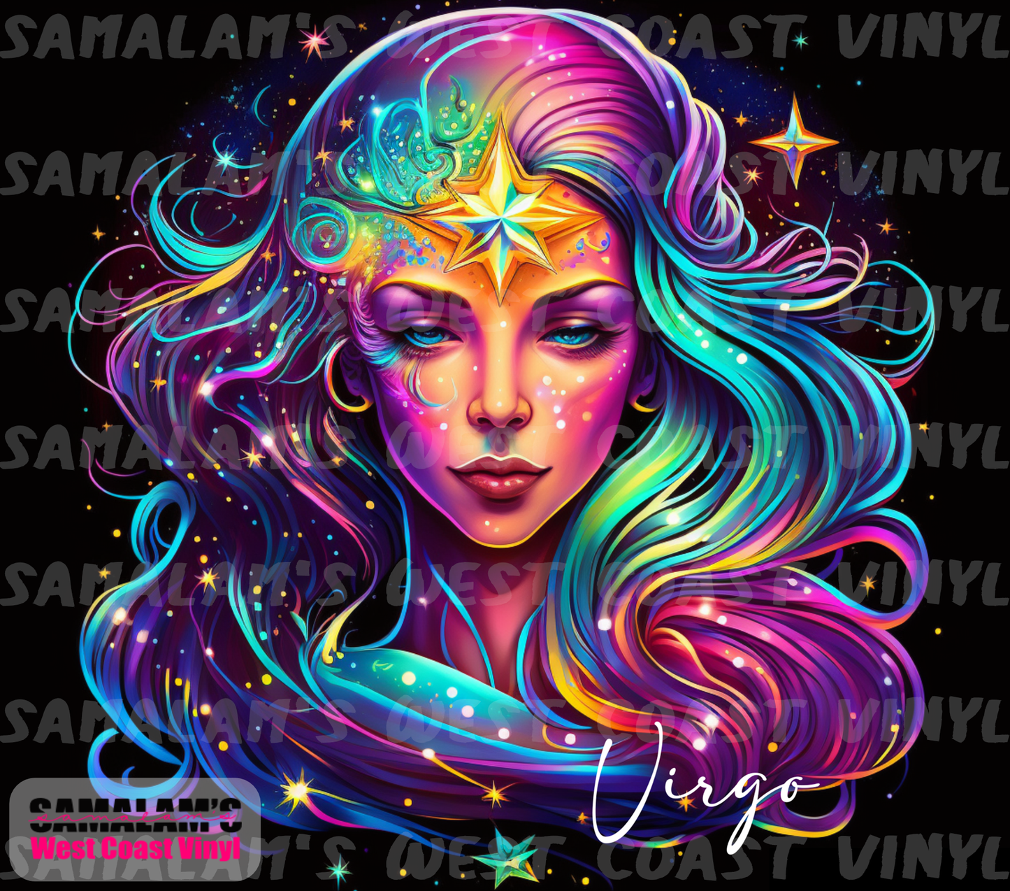 Neon Astrology - Virgo - Tumbler Wrap