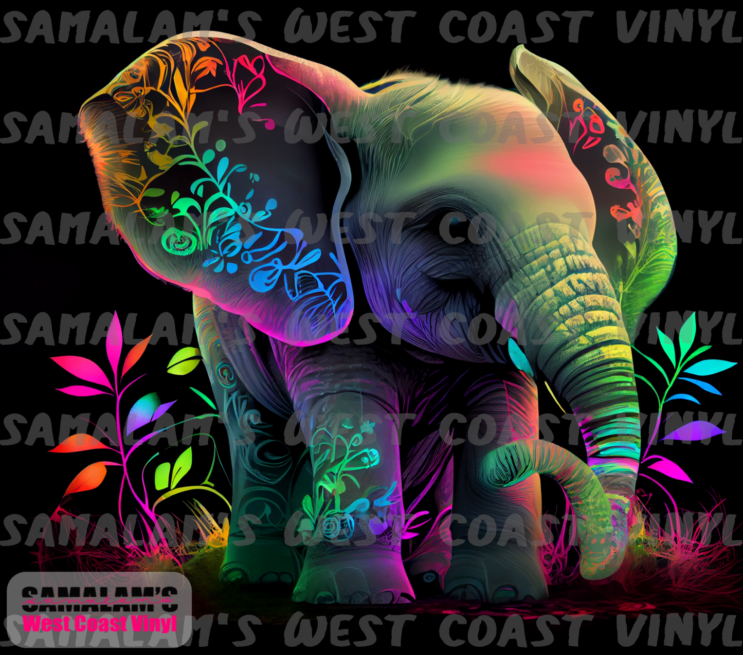 Neon - Elephant - Tumbler Wrap