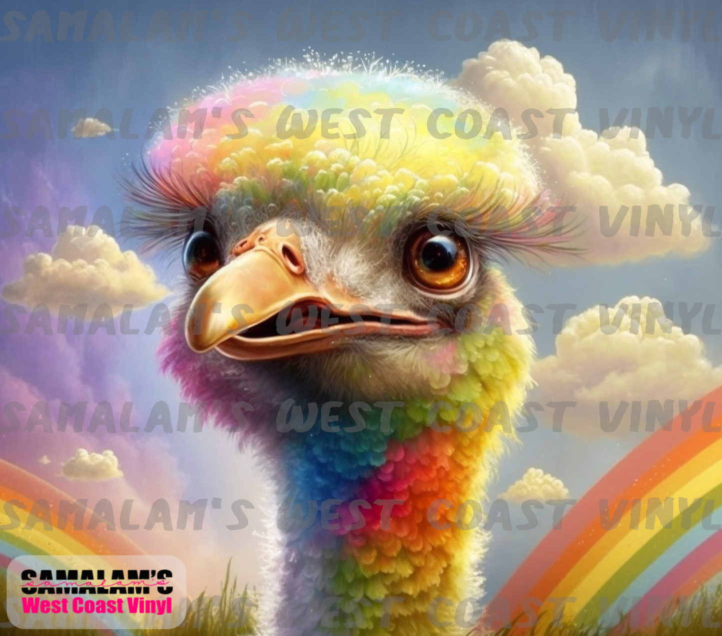 Ostrich - Rainbow - Tumbler Wrap