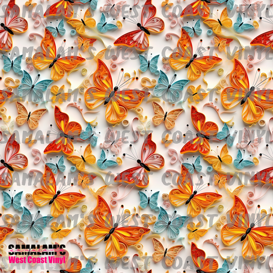 Paper Quill Butterflies - 1 (Seamless)