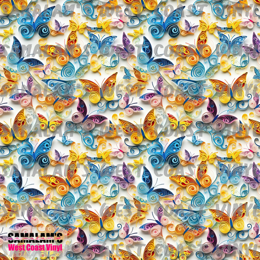 Paper Quill Butterflies - 2 (Seamless)