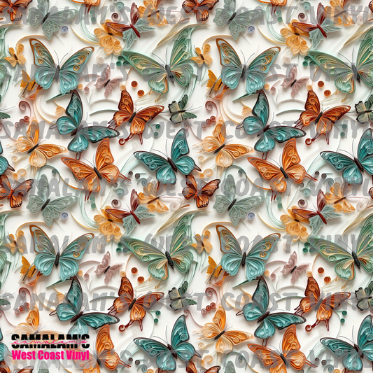 Paper Quill Butterflies - 3 (Seamless)