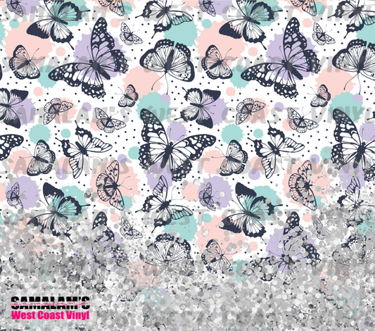 Pastel Butterflies - Tumbler Wrap