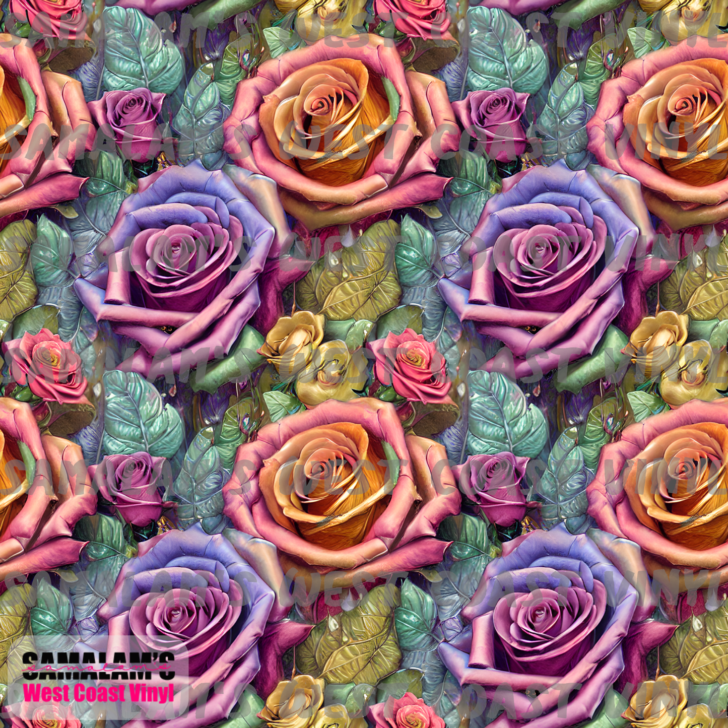Pearled Rainbow Roses (Seamless)