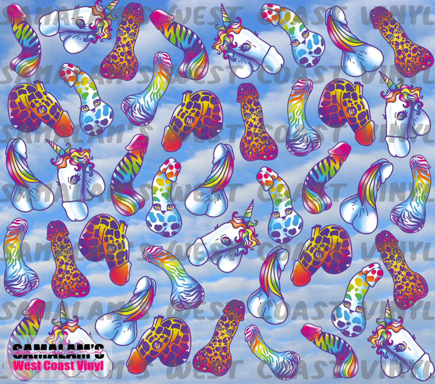 Penis Animals - Rainbow - Tumbler Wrap