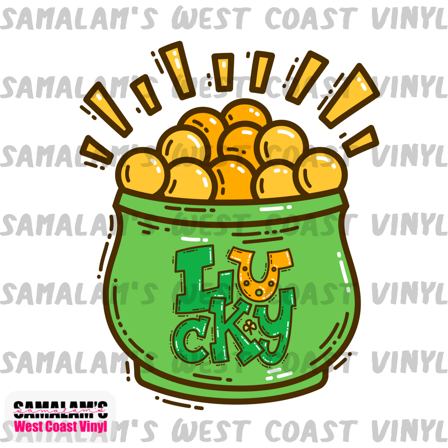 Pot Of Gold Lucky - Clear Cast Decal