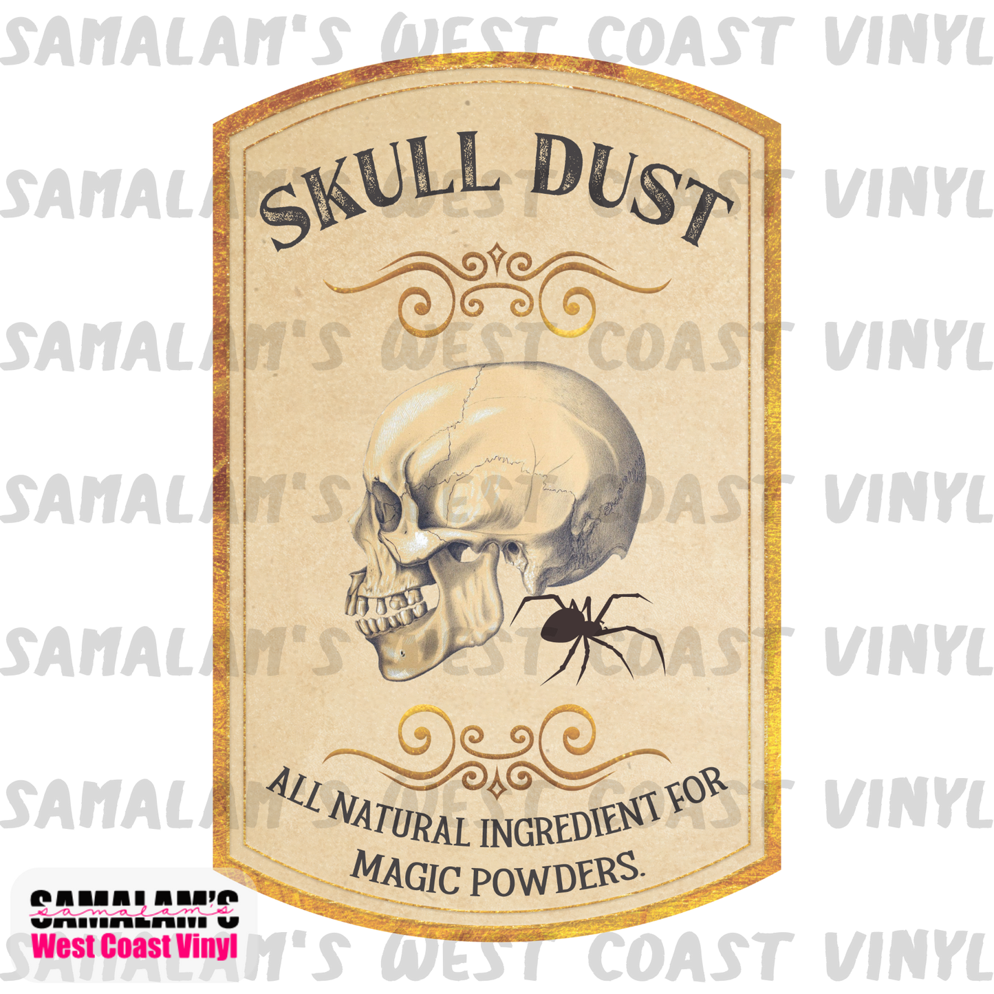 Apothecary Witch Labels - Skull Dust - Clear Cast Decal